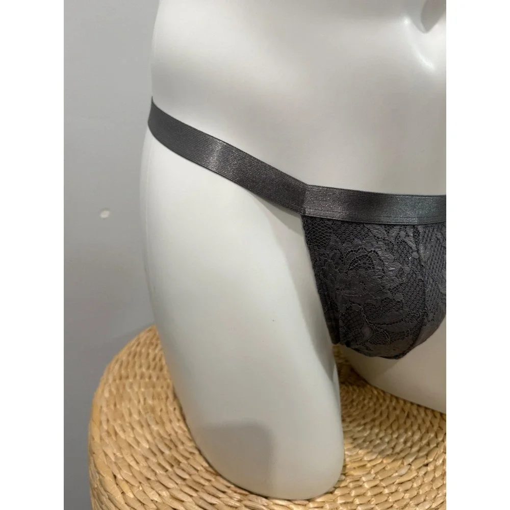Cosabella Never Say Never Italian Thong Odisha Grey Men's Lace NWT Size M
